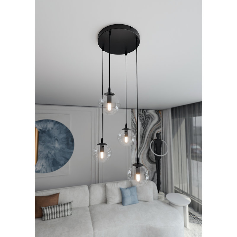Cadesha 4 - Light Black Cluster Pendant, Transparent