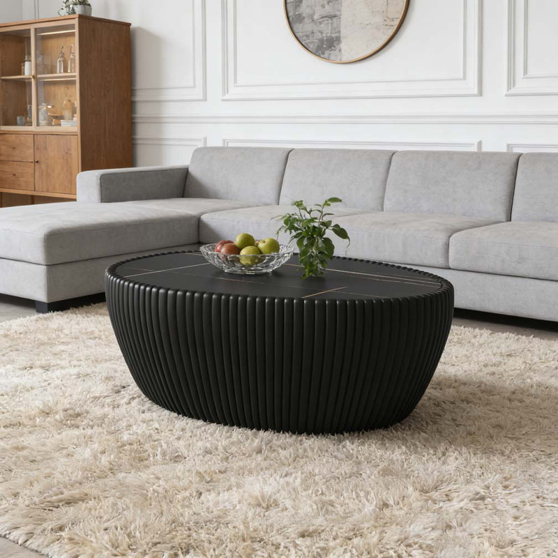 Table basse, Marbre noir, Noir, Marbre