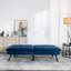 Lit moderne en bleu marine, convient aux petits appartements et aux espaces de vie en velours bleu avec accoudoirs réglables, espace