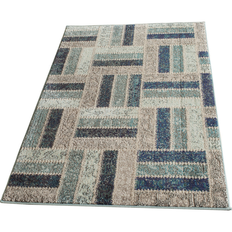 Suzan Geometric Hand Woven Area Rug, Rectangle 91 x 152cm