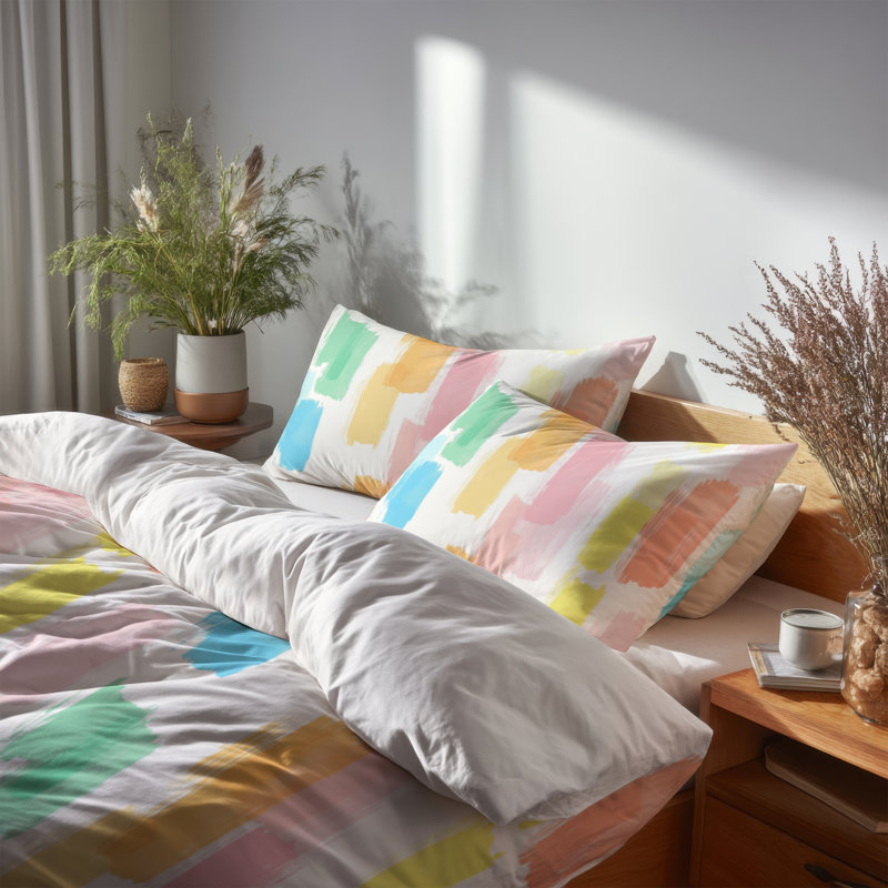 Ensemble de housse de couette et coussin décoratif pour fille, Housse de couette simple et deux taies décorative