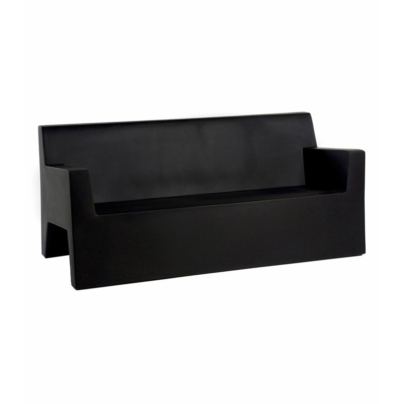Jut 36" Wide Outdoor Patio Sofa, Black
