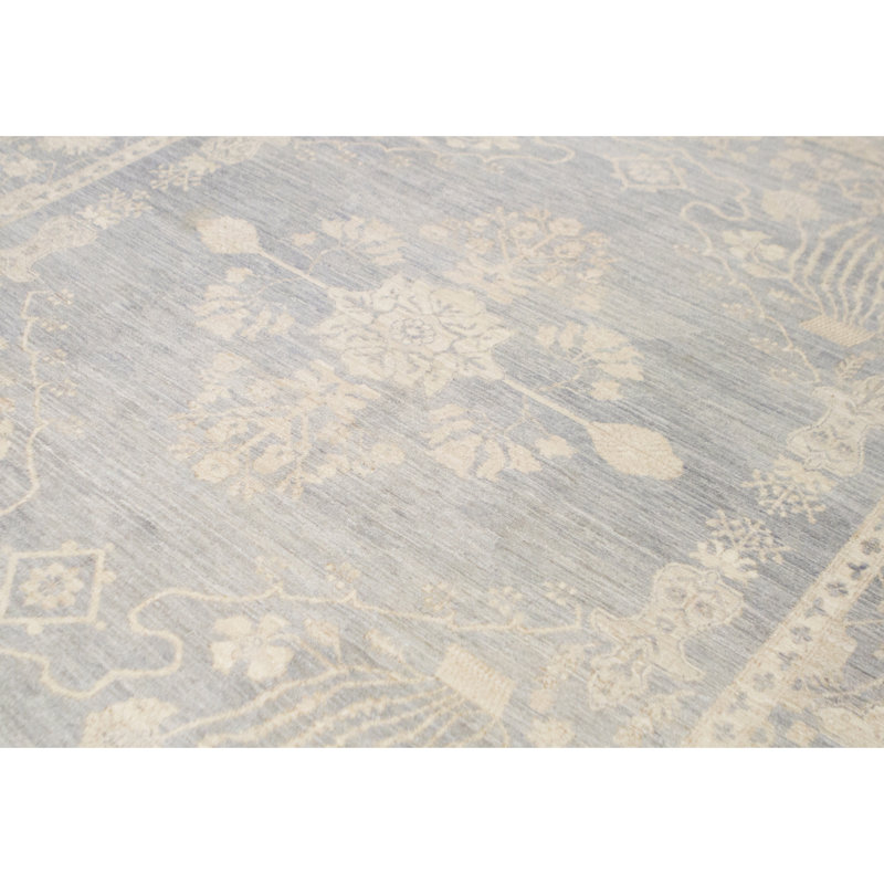 Tapis bleu clair de haute qualité noué à la main Sultanabad
