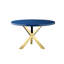 Pangea Home Round Remi Wood & Metal Dining Table – Modern Table - 6-Seater for Kitchen & Dining Room - Navy Table with Gold Legs-87930257-87930260