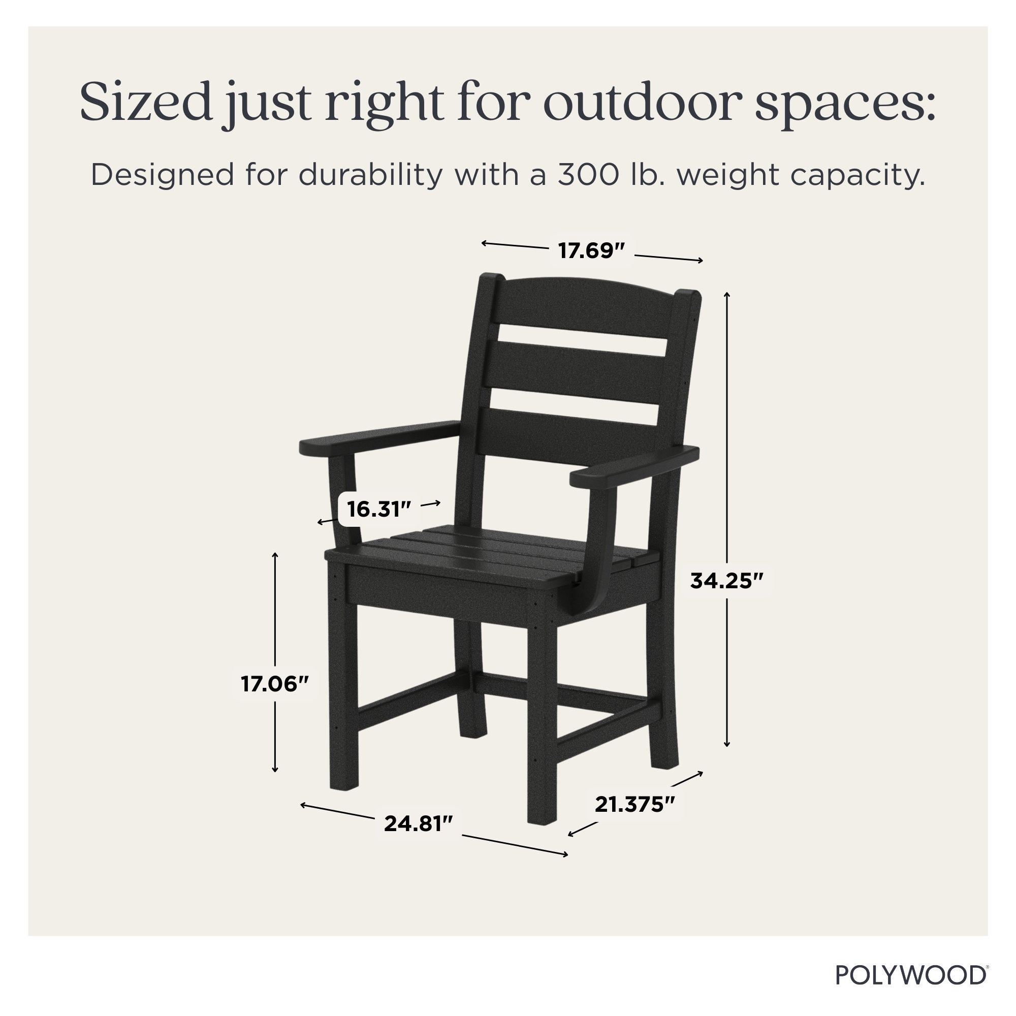 Lakeside Dining Arm Chair, Black