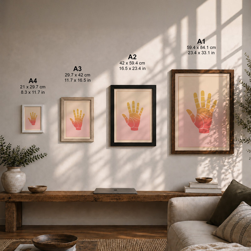 Anatomical Hand Study Modern - Framed Print, Unframed, A1 - 84.1 x 59.4 cm