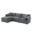 Canapé 4 places avec pouf (gris foncé)