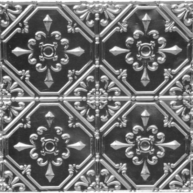 Carreau de plafond en étain argenté 1,98 pi x 1,98 pi