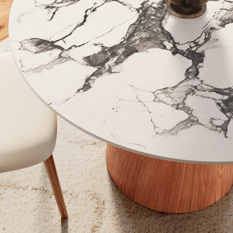 Petite table de salle à manger Bobrow, Brun, Gemme noire, H 29,5 po x L 43,31 po x l 43,31 po