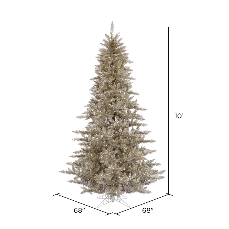 Sapin de Noël artificiel champagne 10 po Vickerman, non éclairé