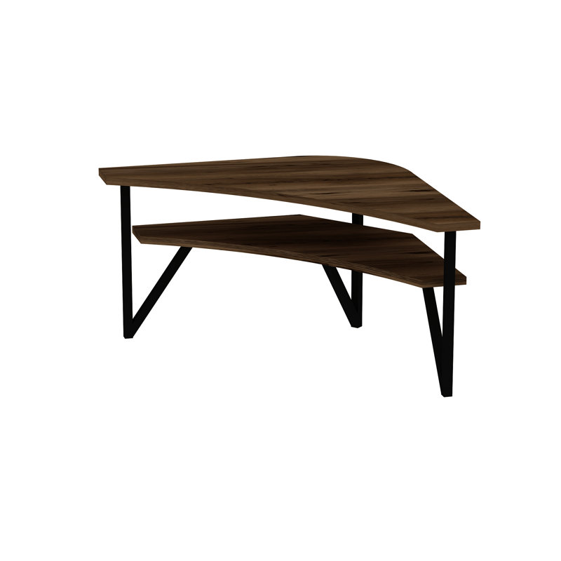 Corner TV Stand with Shelves for TVs up to 43" Krut, Light Walnut
