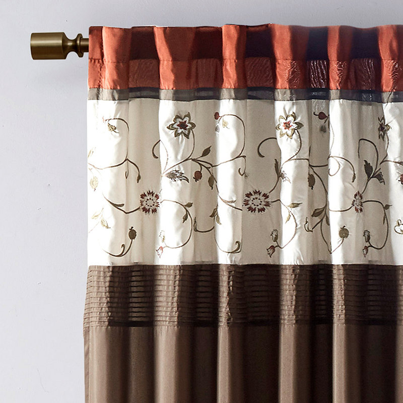 Embroidered Curtain Panel, Spice