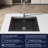 27"×19" Black Single Bowl Kitchen Sink, 304 Stainless Steel Overmount Handmade Sink, Sound Absorbing Design with US Standard Drain, Rounded Corner for Kitchen Use