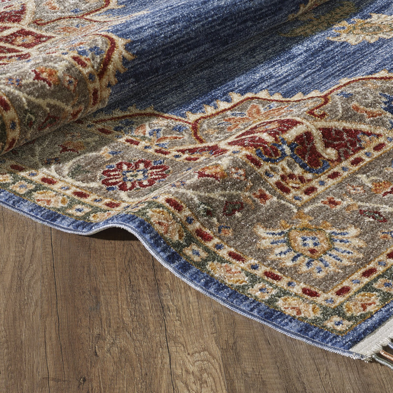 Tapis oriental bleu / rouge Dovidio, Rectangle de 5 pi x 7 pi