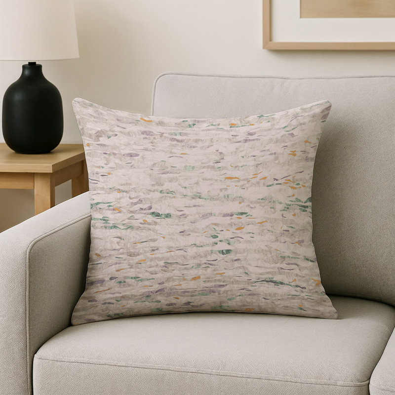 Coussin décoratif intérieur et extérieur Modern, Gris abstrait 254, Carré 18 po