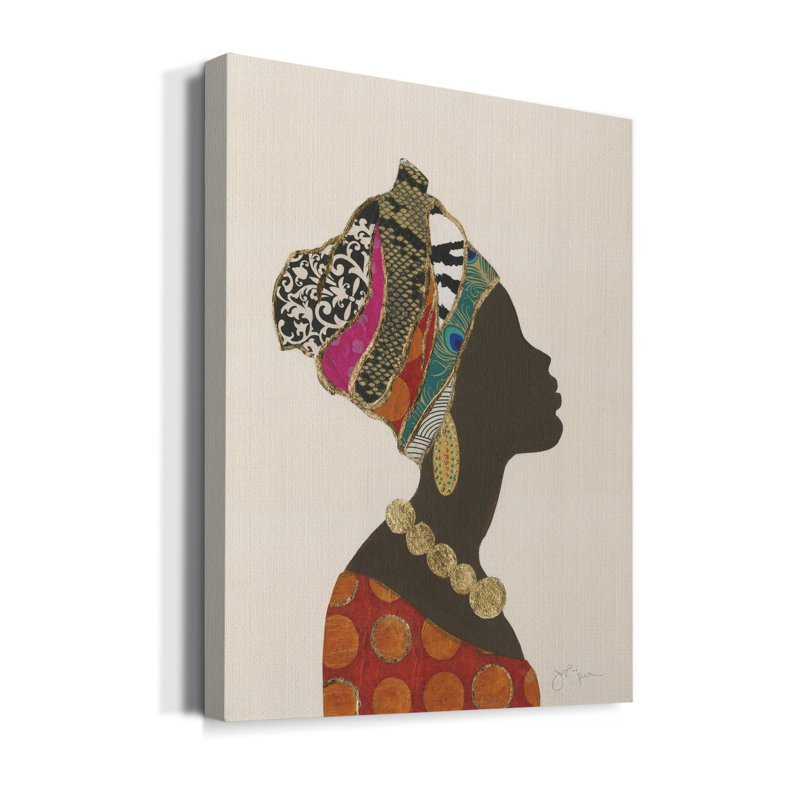«African Silhouette Woman I» par Tava Studios, reproduction d'art sur toile tendue, H 36 po x l 24 po x P 1 po