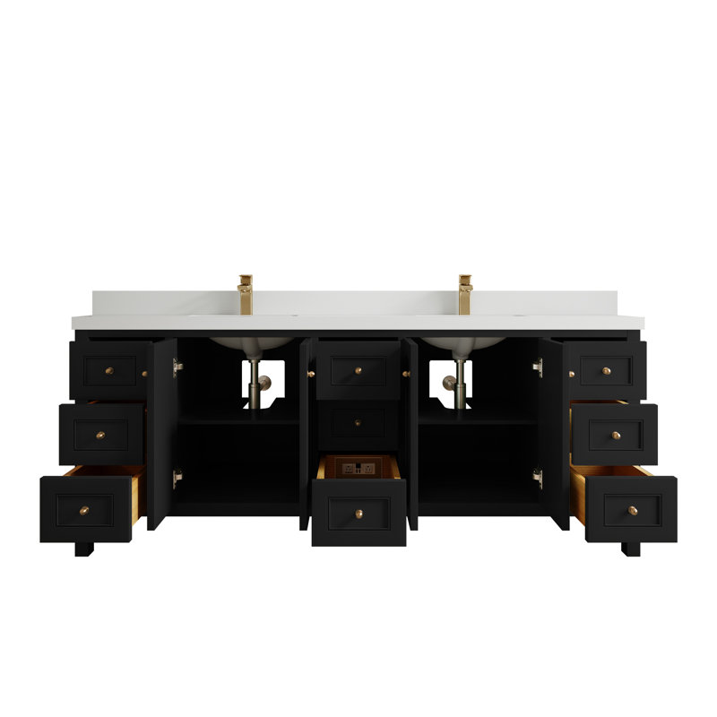 84 po Nashville X P 22 po De salle de bain Quartz blanc