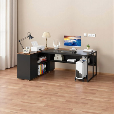 71" L-Shaped Executive Desk Computer Desk Writing Desk- Professional Workspace Solution