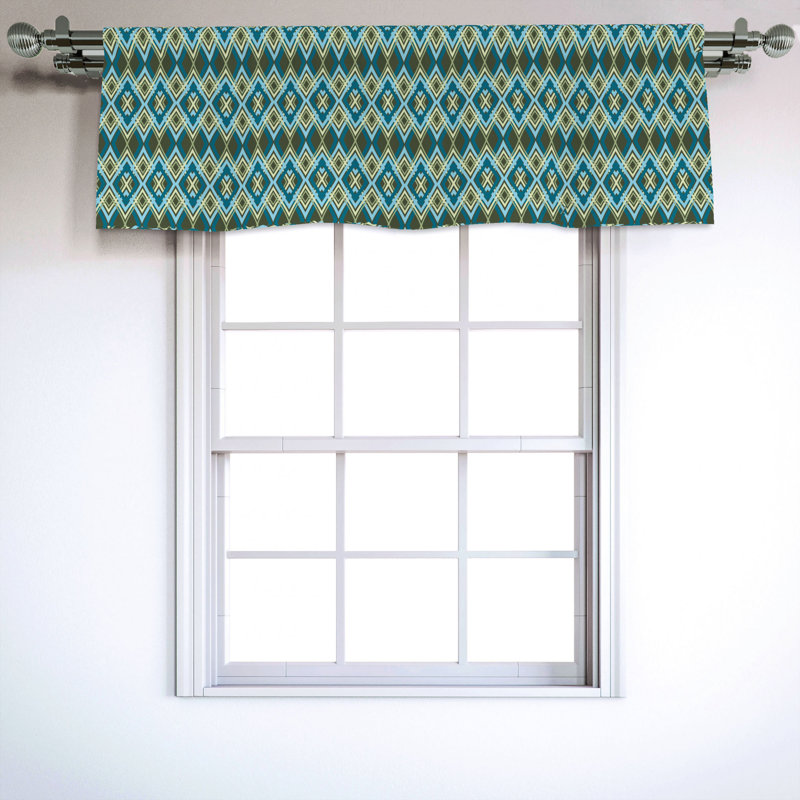 Sateen Chevron Ruffled Window Valance