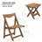 A foldable small outdoor leisure table and chair set with excellent materials includes 2 chairs and a rectangular table.