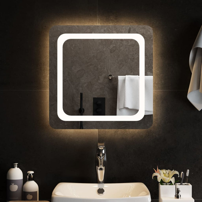 Kaleek Flat Wall Mirror, 50 cm H x 50 cm W