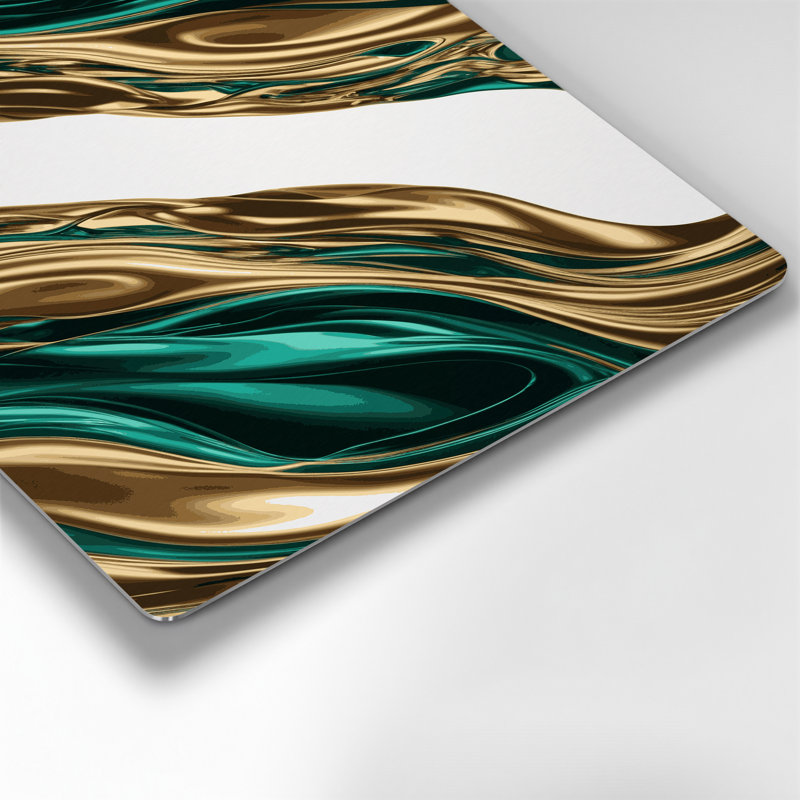 Gradient Abstract 61, art mural en métal vert, H 8 po x l 10 po