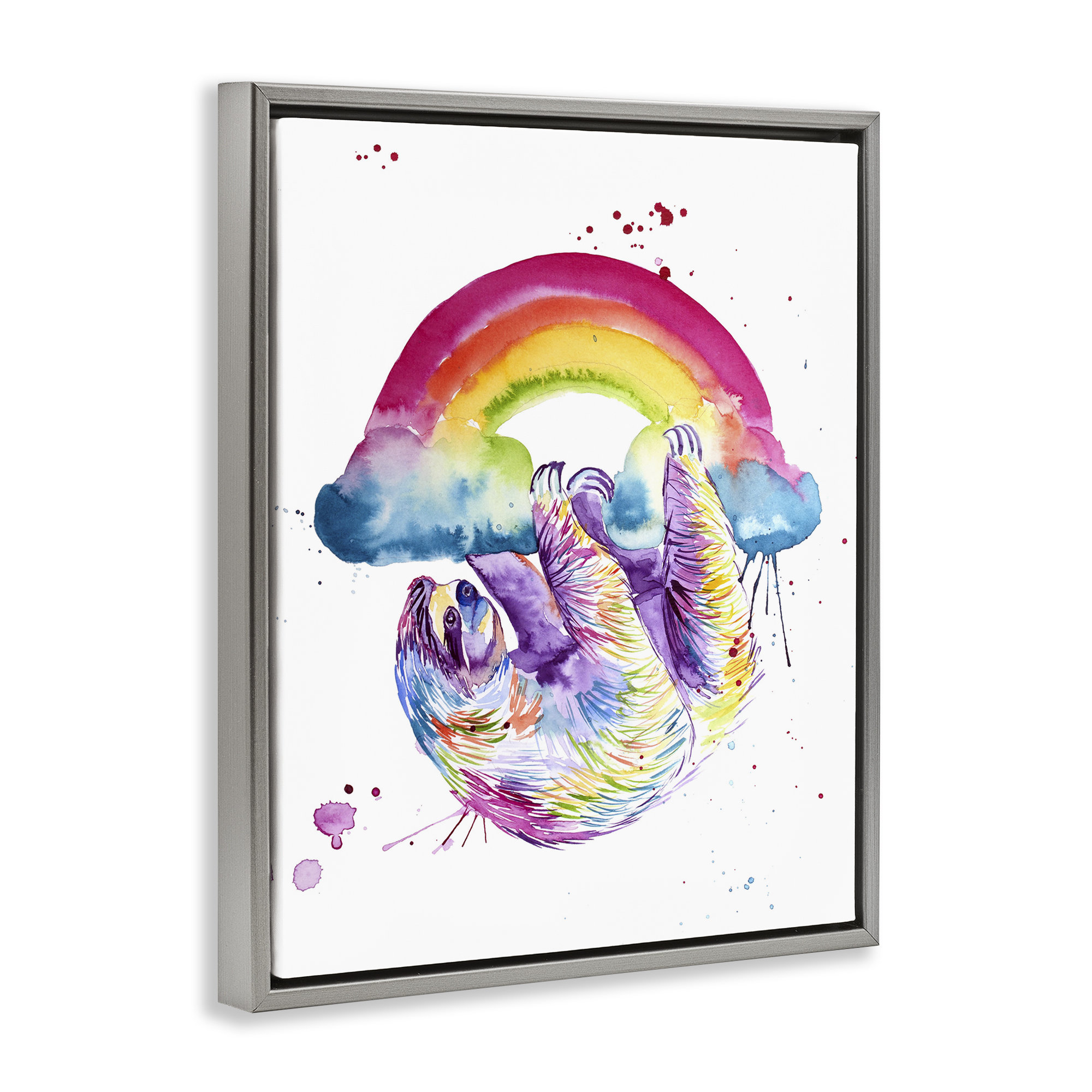 Dakota Fields Sloth Hanging From Rainbow Floating Frame, design by ...
