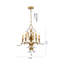 5-Light Gold Metal Leaf Chandelier With Clear Crystals