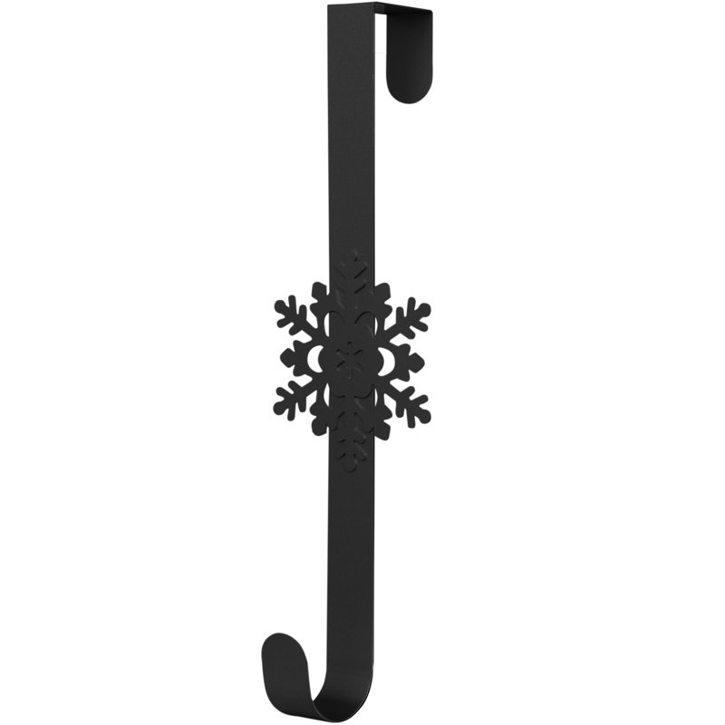 TRIXES Snowflake Wreath Hook – Christmas Decoration Accessory – Festive Essentials - Hanger, Black