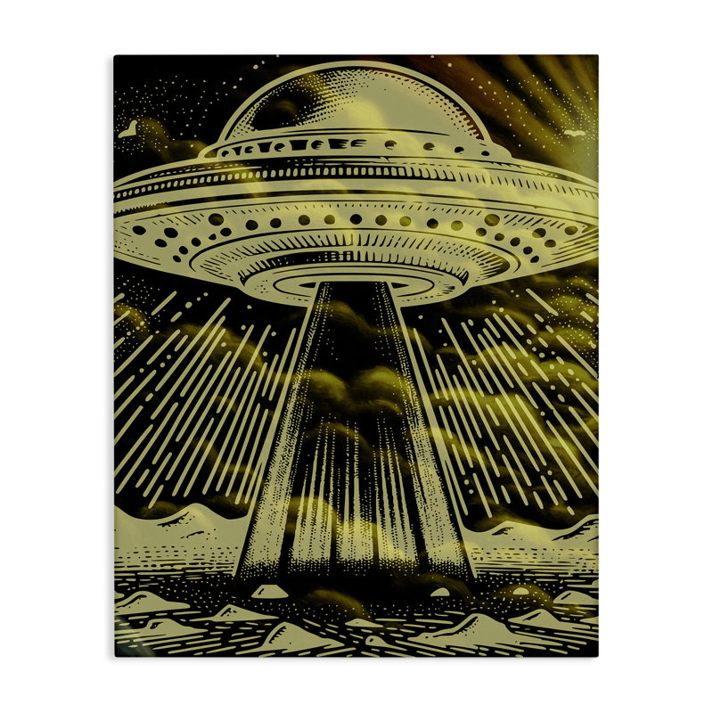 OVNI mystérieux, conception par Jesse Keith, H 48 po x l 36 po