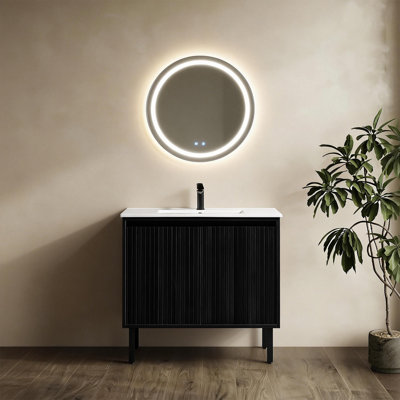 Valdren 36" Floating Bathroom Vanity with Integrated Ceramic Basin