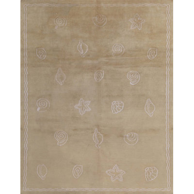 Tapis doré et doré de haute qualité noué à la main