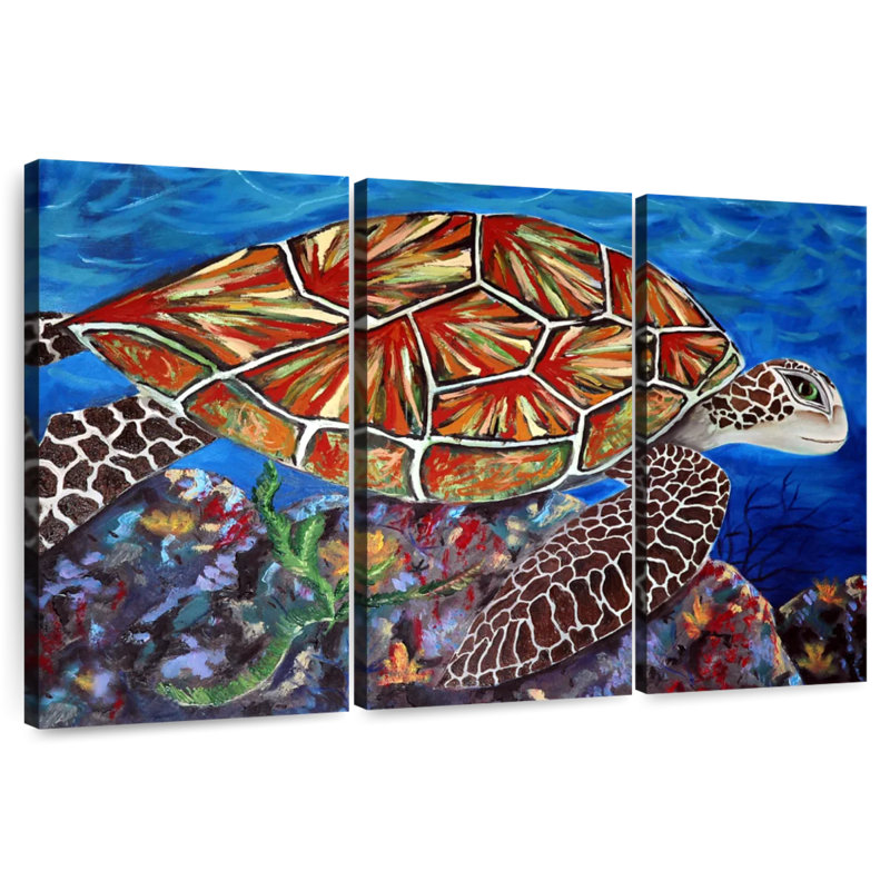 Brampt Splashy Sea Turtle, 24" H x 38" W