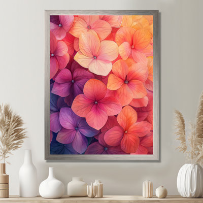 Hydrangeas In The Sunset Glow II - Art mural floral