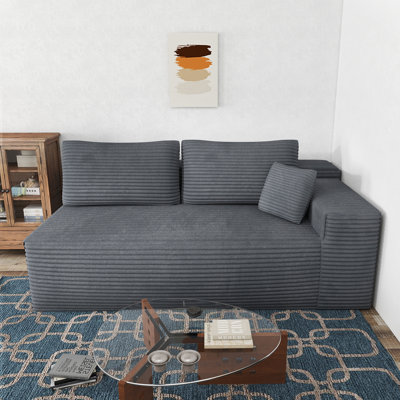 Canapé 67 po en velours côtelé à compression avec siège profond, pièce modulaire 67 po, aucun assemblage requis