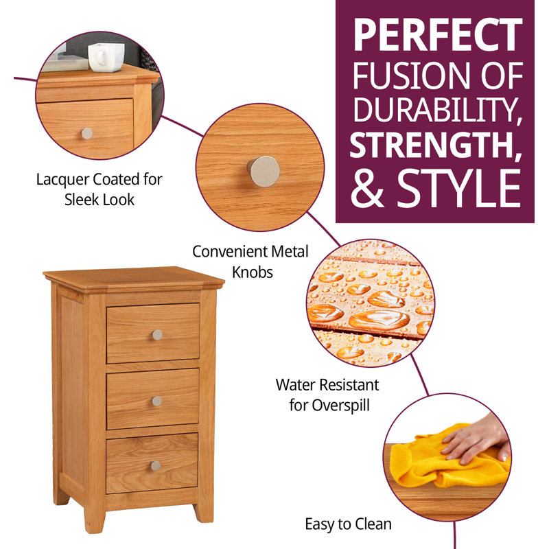 Eleanor Bedside Table, Natural
