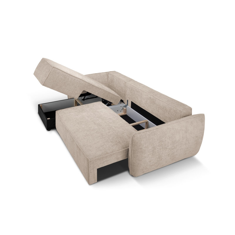 Blessington 4 Seater Sofa Bed, Light Grey, Left Hand Facing