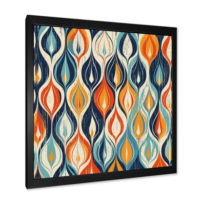Symphonie botanique orange et bleue III sur toile