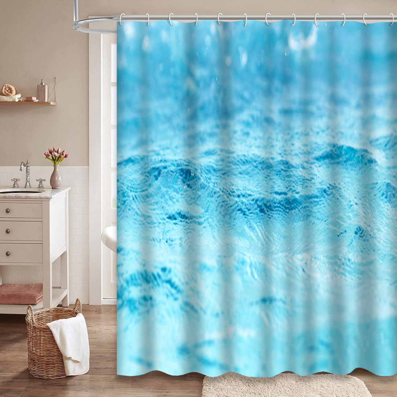 Surface de l'eau Bleu clair Abstrait bleu clair, frais et profond avec 12 crochets, L 72 po x l 72 po