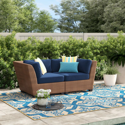 Ambroselli 70'' High-Density Polyethylene (HDPE) Wicker Outdoor Loveseat