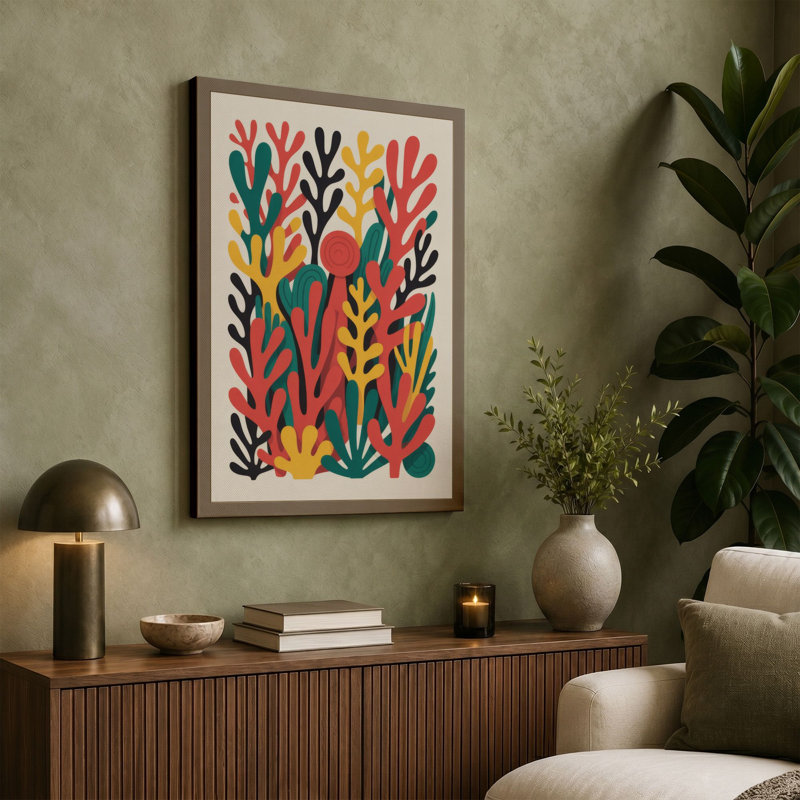 Garden Botanical - Wrapped Canvas, 36x24 - 91.4 x 61.0 cm, Cream Border