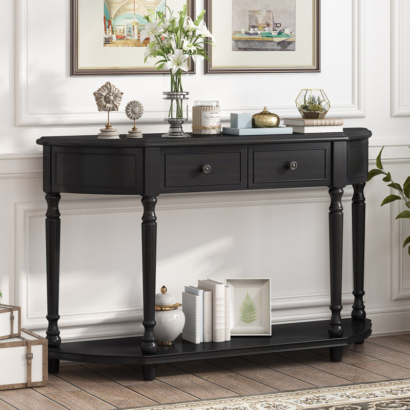 Console, table d'entrée, table de vestibule avec tiroirs et tablette de rangement Culverhouse, Espresso