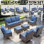 Ensemble de 2 chaises d'extérieur en osier de style industriel Wyland-500215292