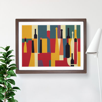 XH1022-10172X Wine Bottle Retro Art Vol.5 Abstract 1 Piece Single Picture Frame Wall Art