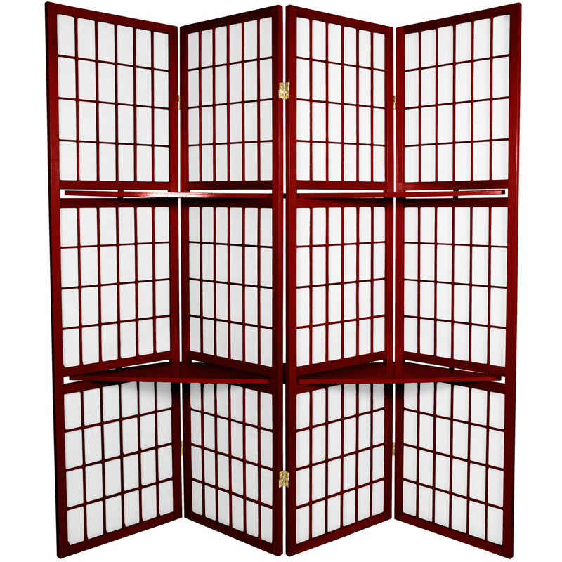 Écran Shoji avec tablettes, H 70,25 po x l 68 po, Naturel