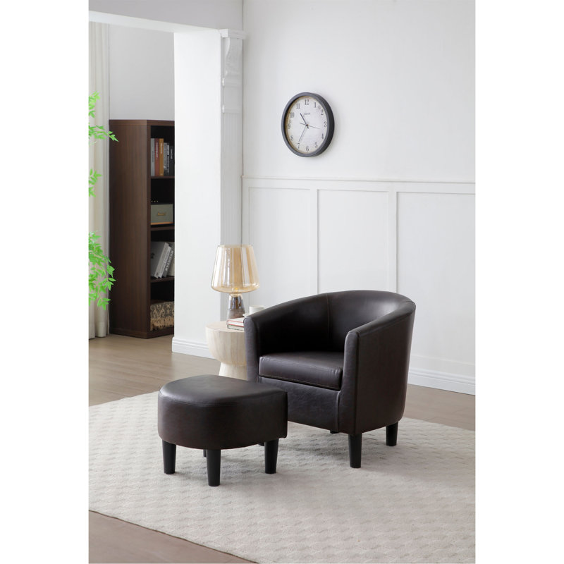 Chaise + repose-pieds, Brown