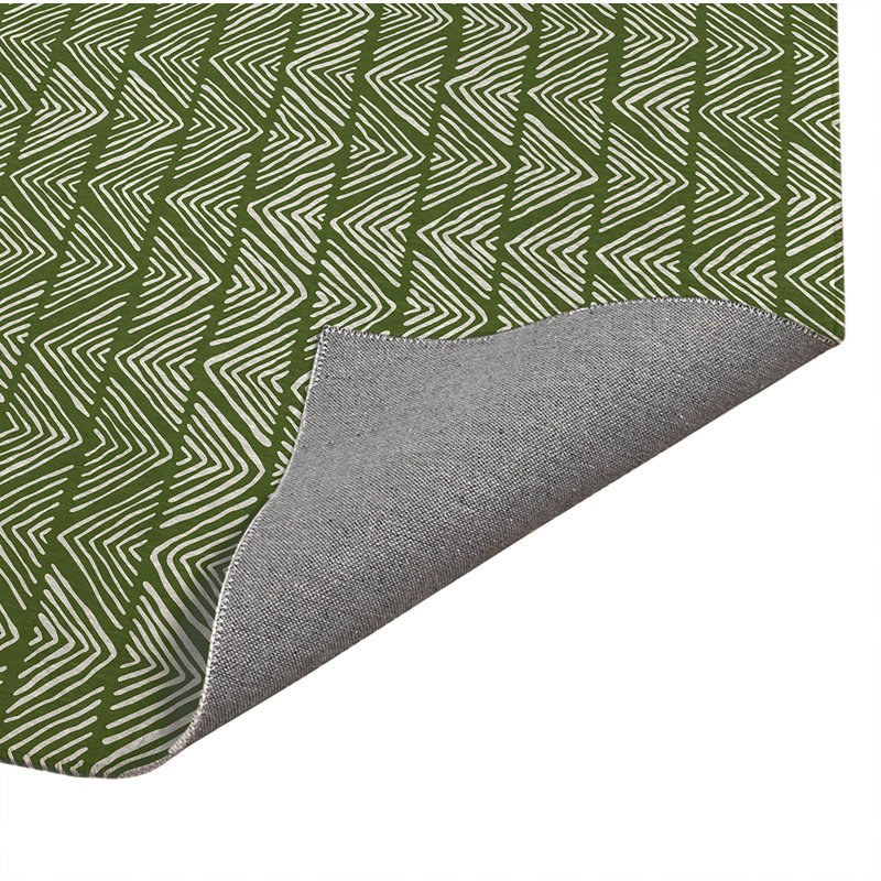 Chev Wave Stripe Low Profile Kitchen Mat, Olive Green, Rectangle 5' x 7'