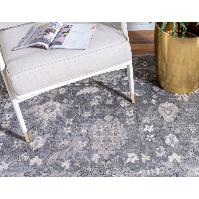 Geddis Ikat Indoor Rug, Round 5'