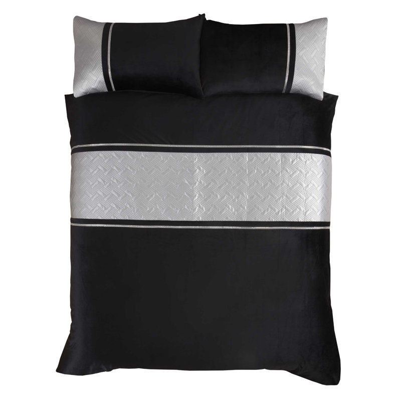 Olympia Cotton Blend Chevron / Zig Zag Duvet Cover with Pillowcases Included, Double Duvet Cover + 2 Standard Pillowcases