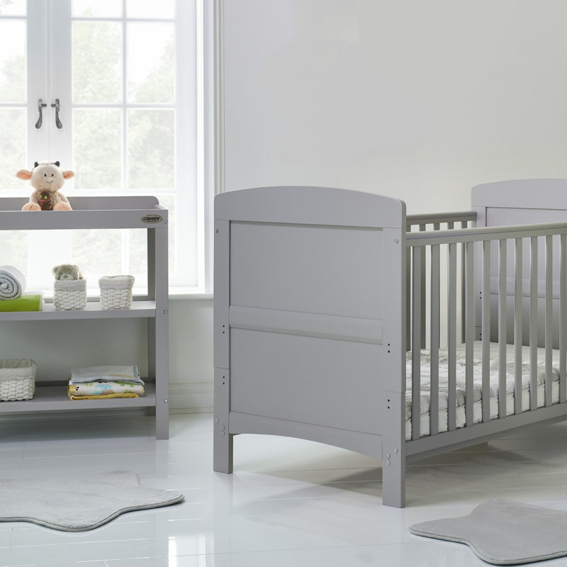 Grace Cot Bed 2-Piece Nursery Furniture Set, Warm Grey